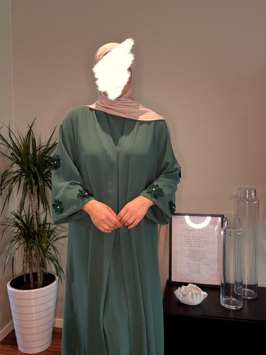 Flower abaya green
