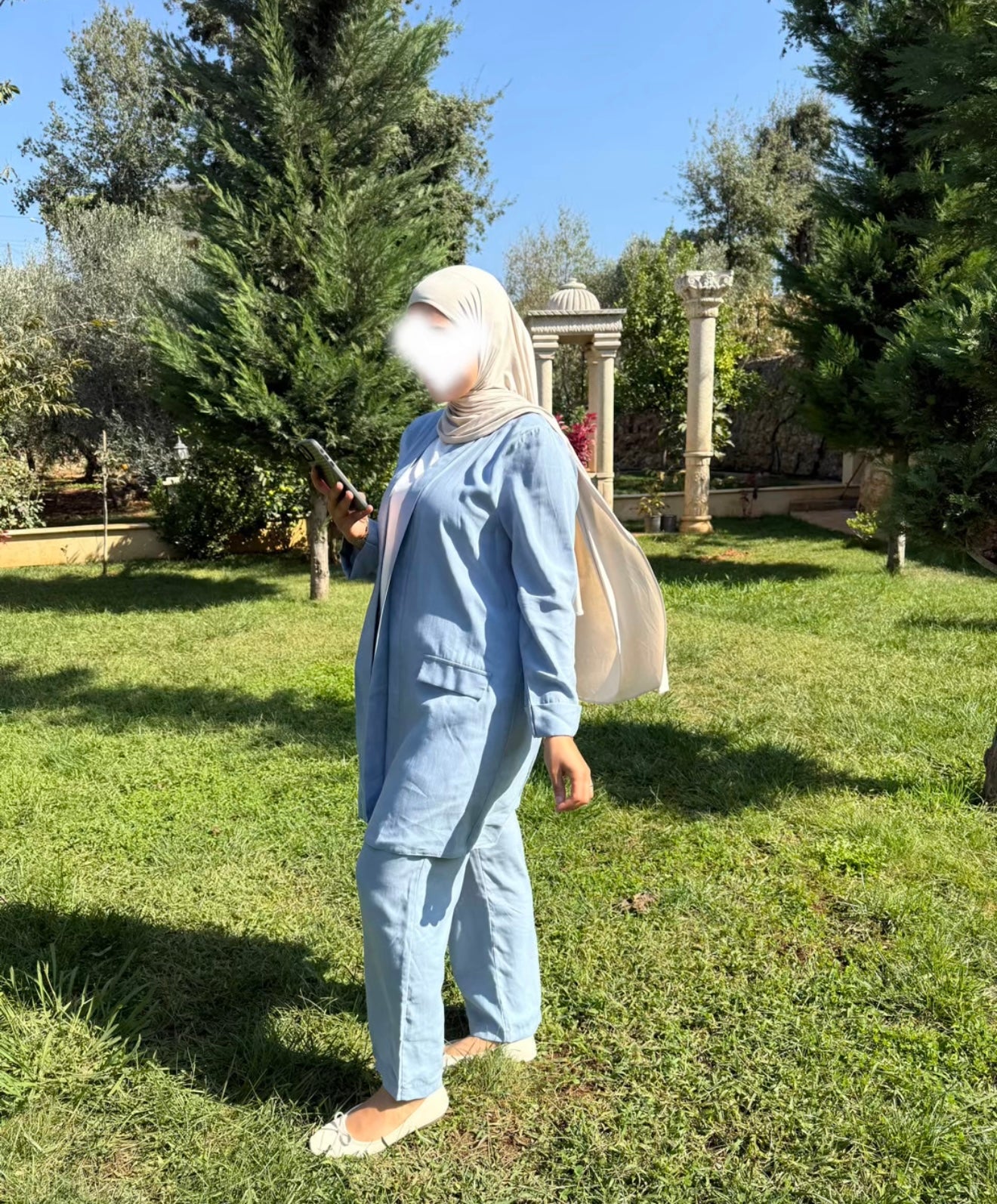 Mina modest kaftan - ljusblå