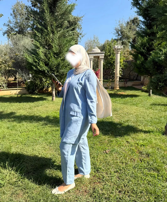 Mina modest kaftan - ljusblå